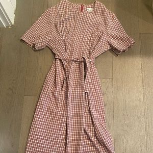 Vintage Red prairie gingham maxi dress. SZ. L/XL